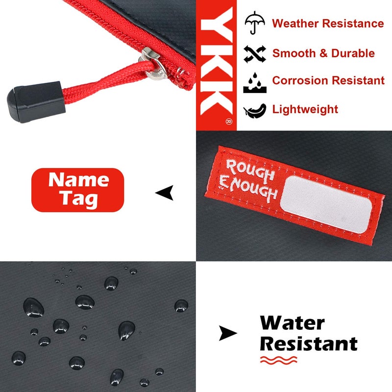 RE ROUGH ENOUGH Rough Enough Important Document Storage Plastic File Folder Organizer Bag with Zipper 16 x 11 Inches Black Tarpaulin Water Repellent for Travel Office - Image 4